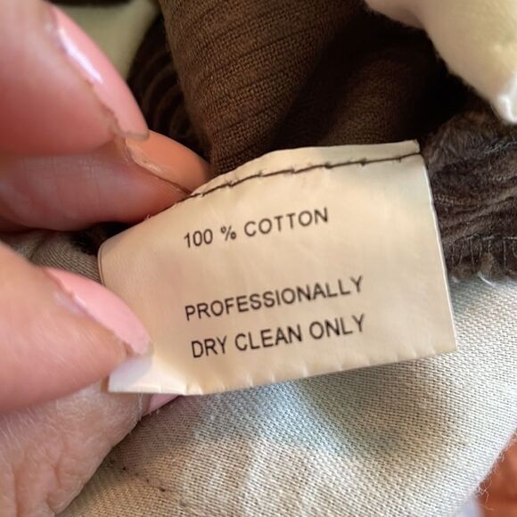 Berle dark brown cotton corduroy pleat front pants - Picture 9 of 9